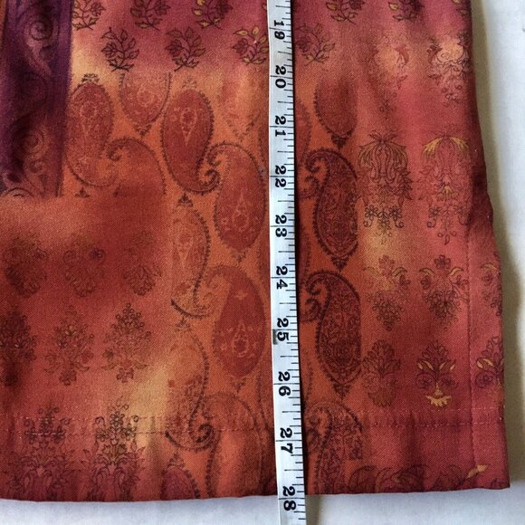 Coldwater Creek Paisley Floral Button-Down Top Women’s‎ Size L Orange Red - Picture 7 of 8